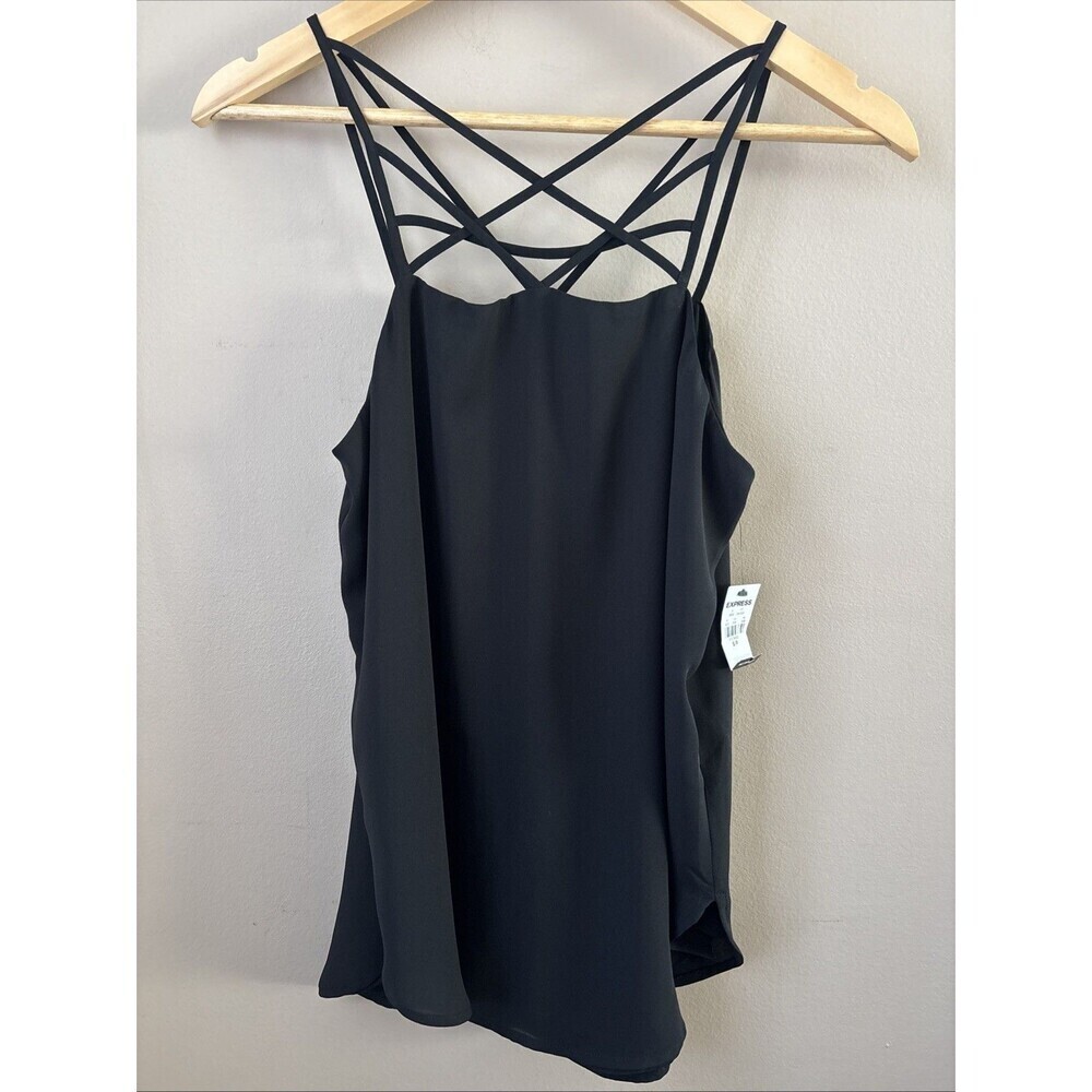 Express Women’s Small Barcelona Cami Black Straps NWT Tank Top Sleek